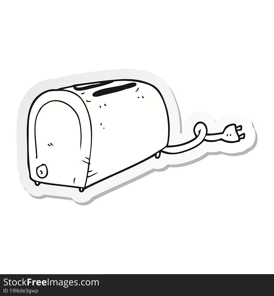 sticker of a cartoon toaster