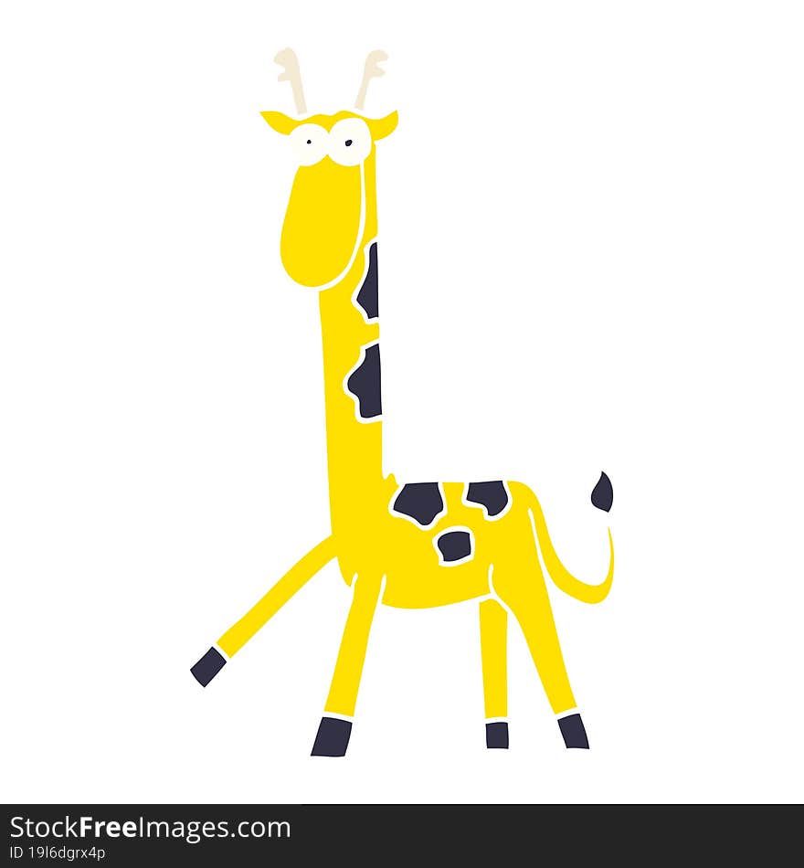 cartoon doodle walking giraffe