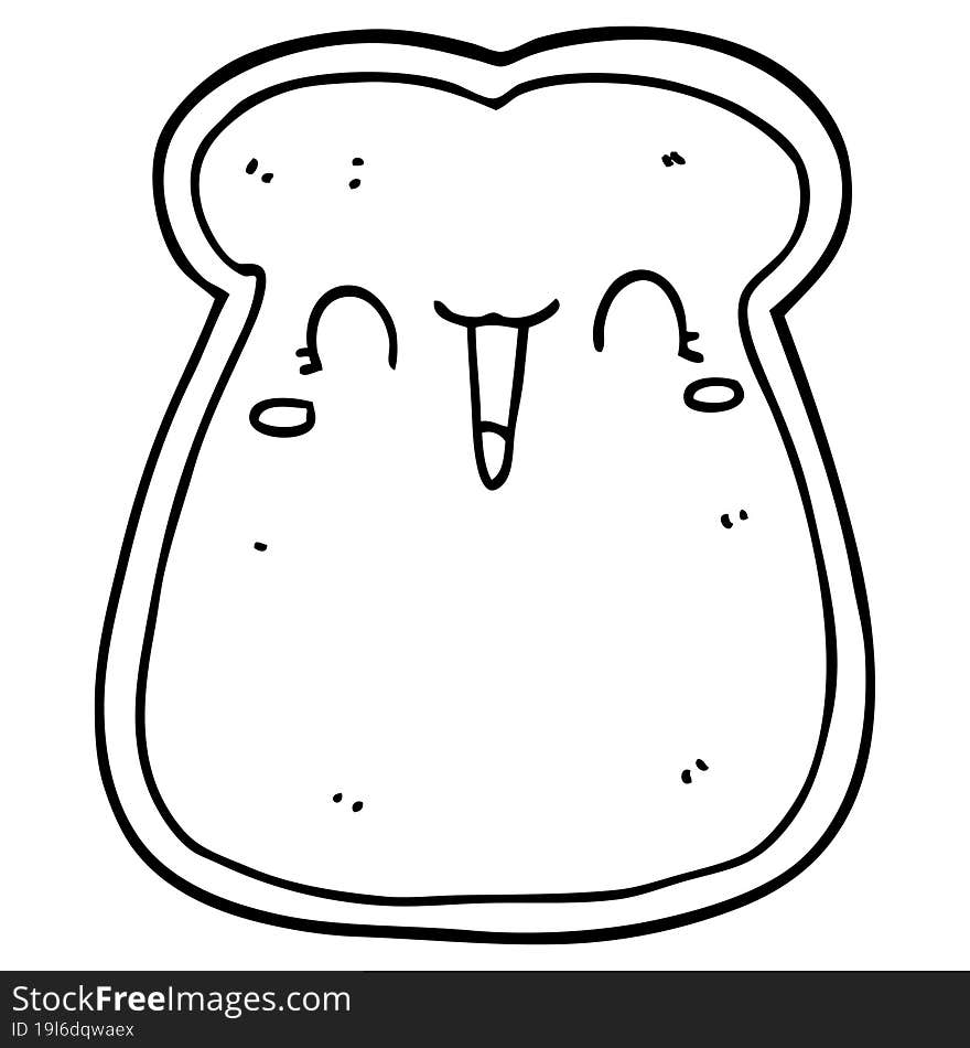 cute cartoon slice of toast