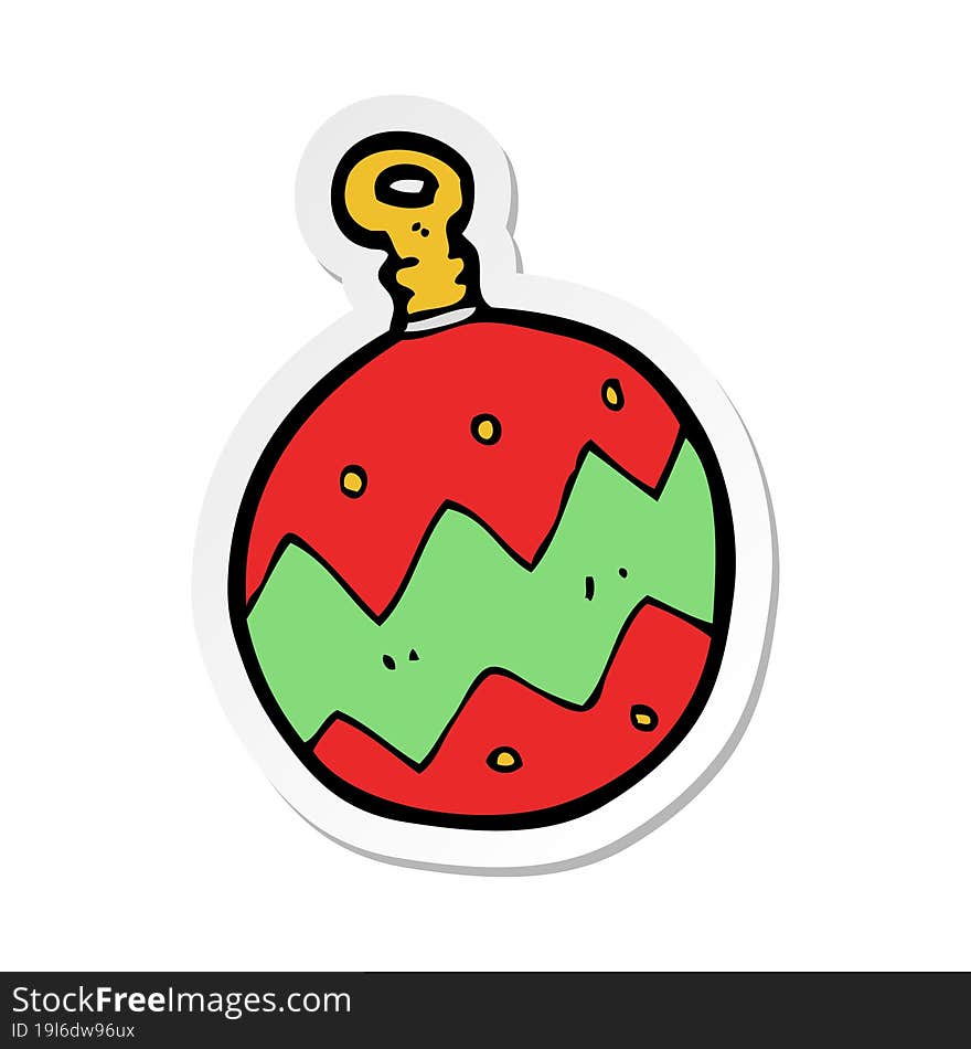 Sticker Of A Cartoon Christmas Bauble