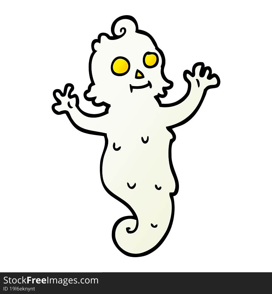 Vector Gradient Illustration Cartoon Spooky Ghost