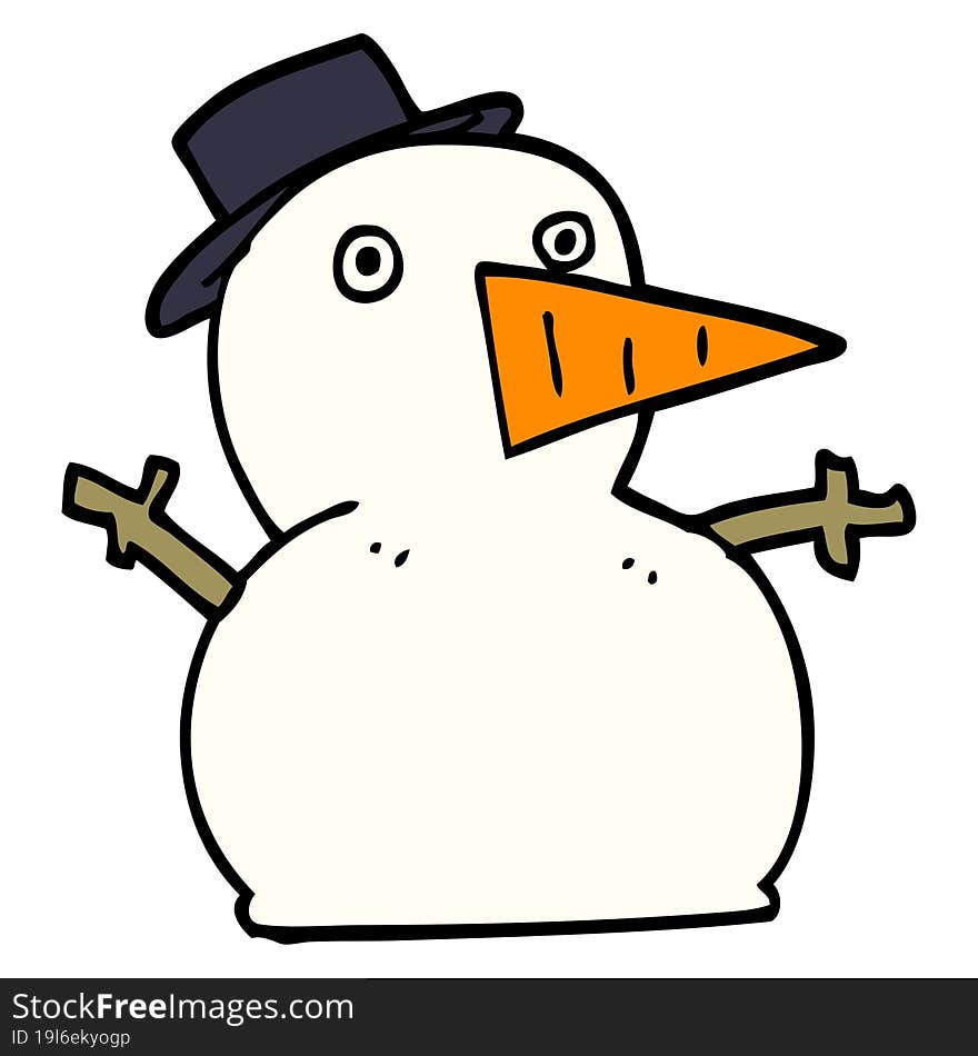 cartoon doodle funny snowman