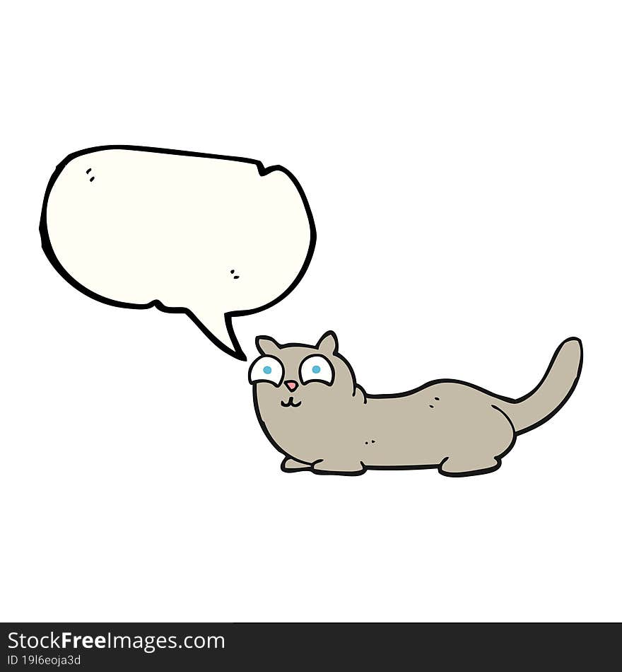 freehand drawn speech bubble cartoon cat