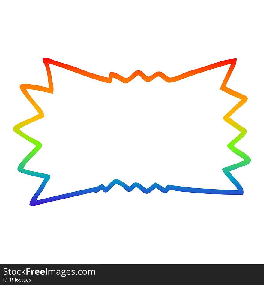 rainbow gradient line drawing cartoon bang