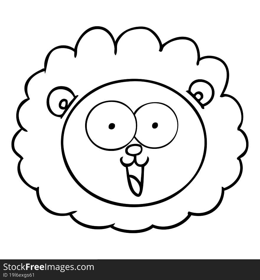 cartoon lion face. cartoon lion face