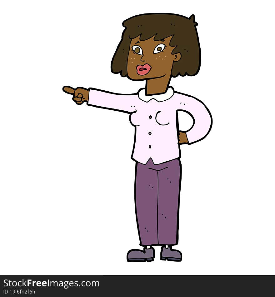 cartoon woman pointing