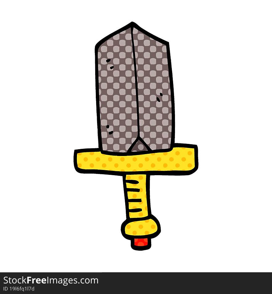 cartoon doodle jeweled dagger