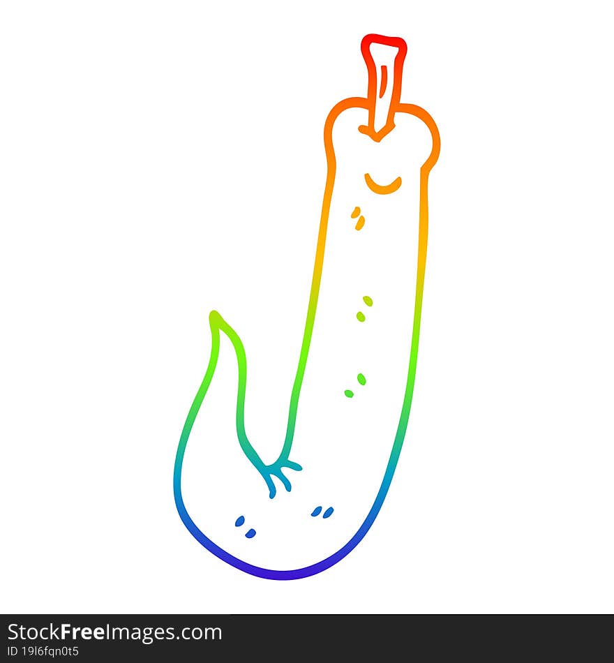 Rainbow Gradient Line Drawing Cartoon Chilli Pepper