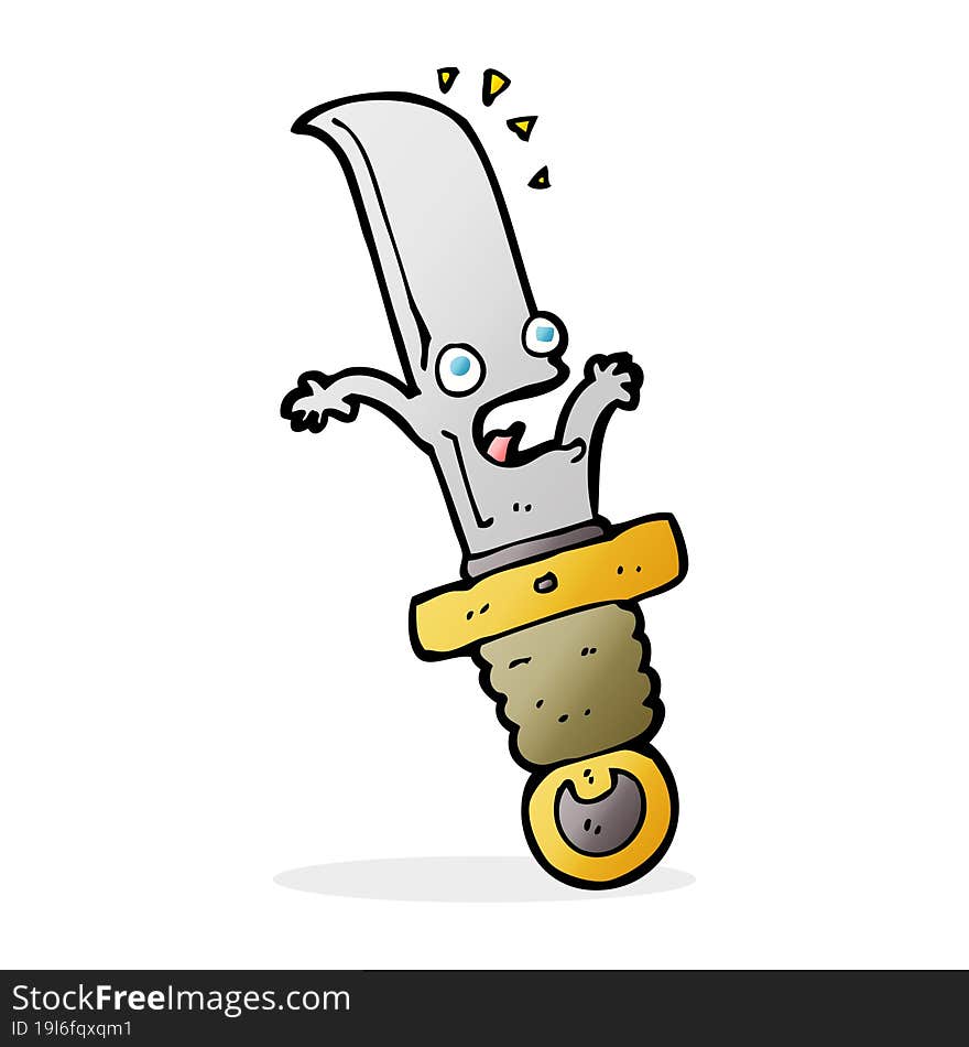 cartoon frightened knife