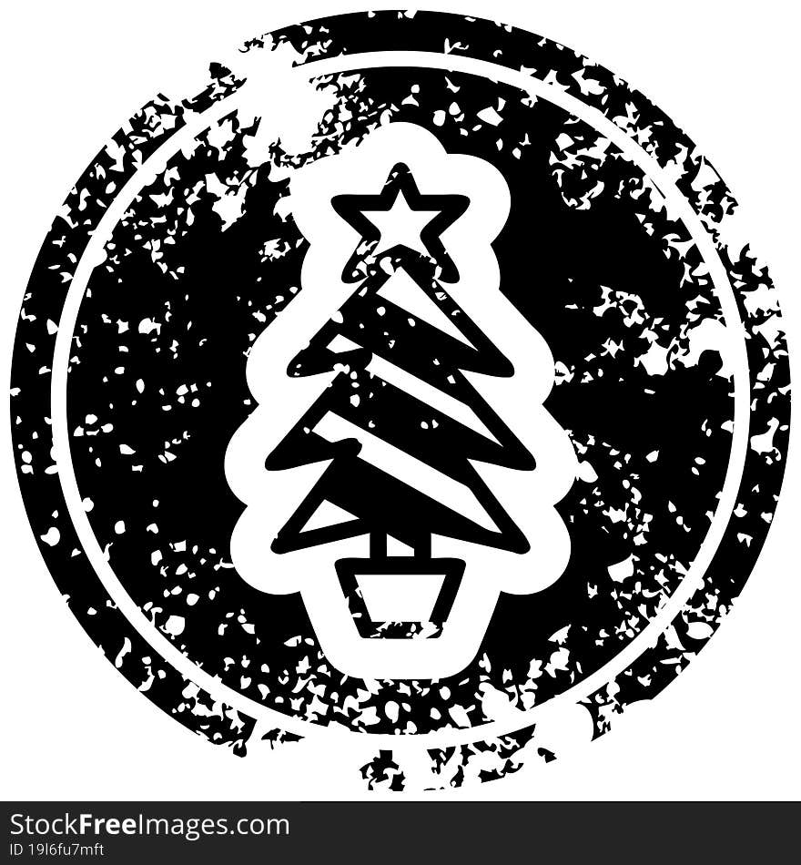 Christmas Tree Distressed Icon