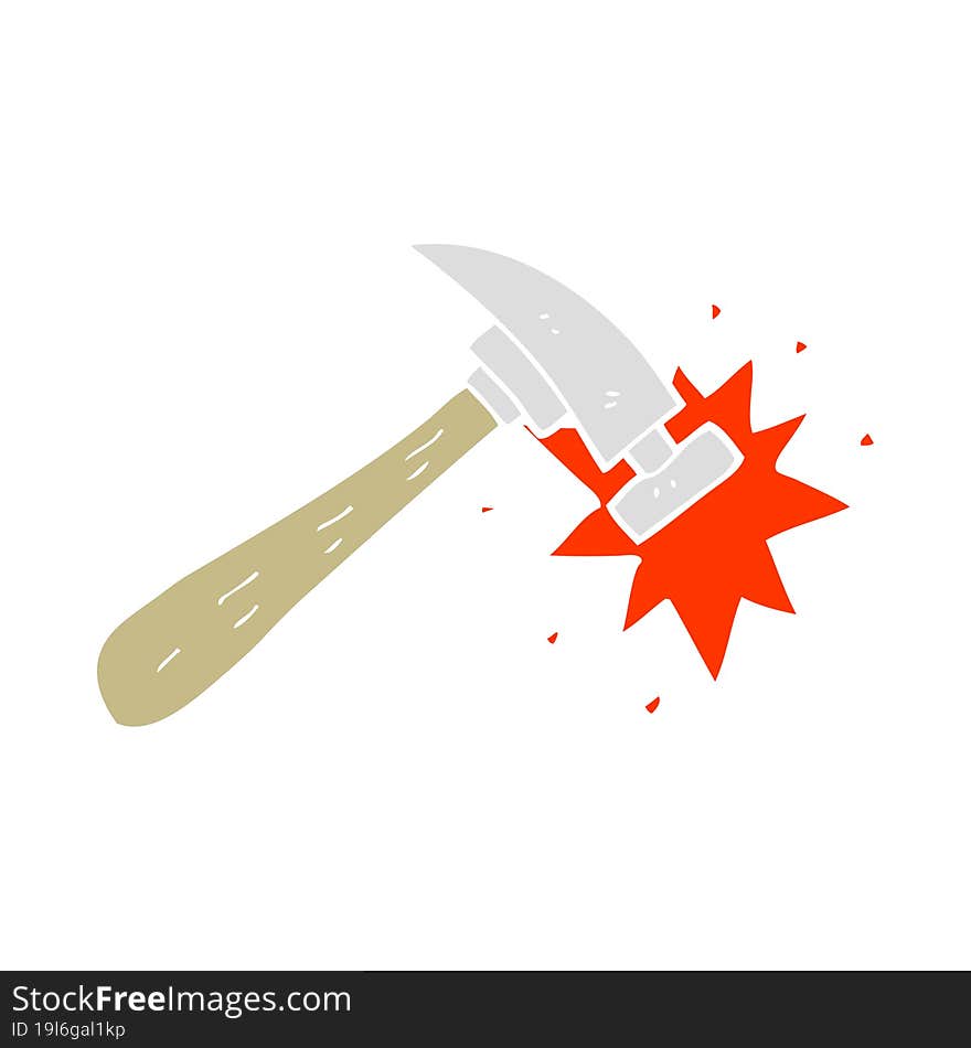 flat color illustration of a cartoon hammer