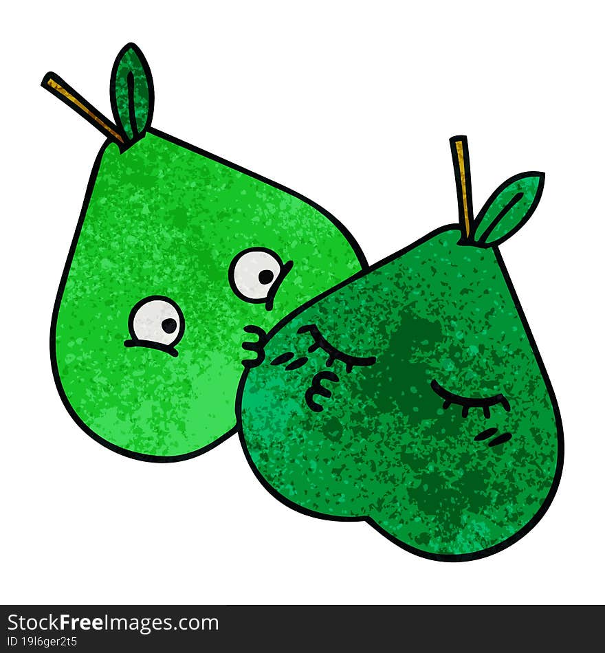 retro grunge texture cartoon pears