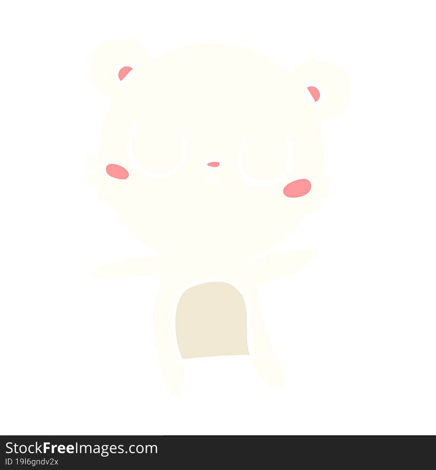 peaceful flat color style cartoon polar bear