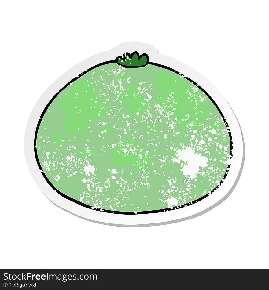 Distressed Sticker Of A Cartoon Squash