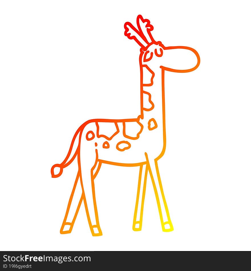 warm gradient line drawing cartoon funny giraffe