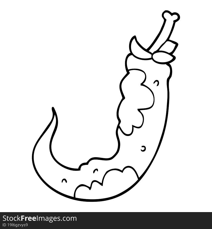 Line Drawing Cartoon Chilli Pepper