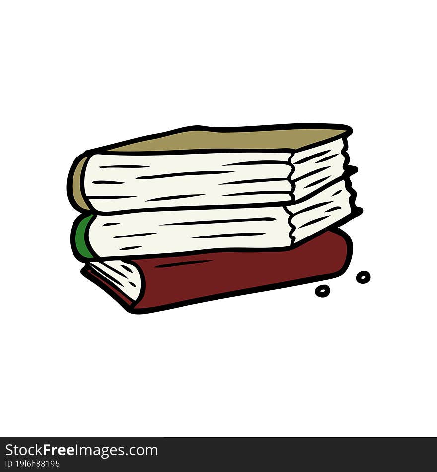 cartoon stack of books. cartoon stack of books