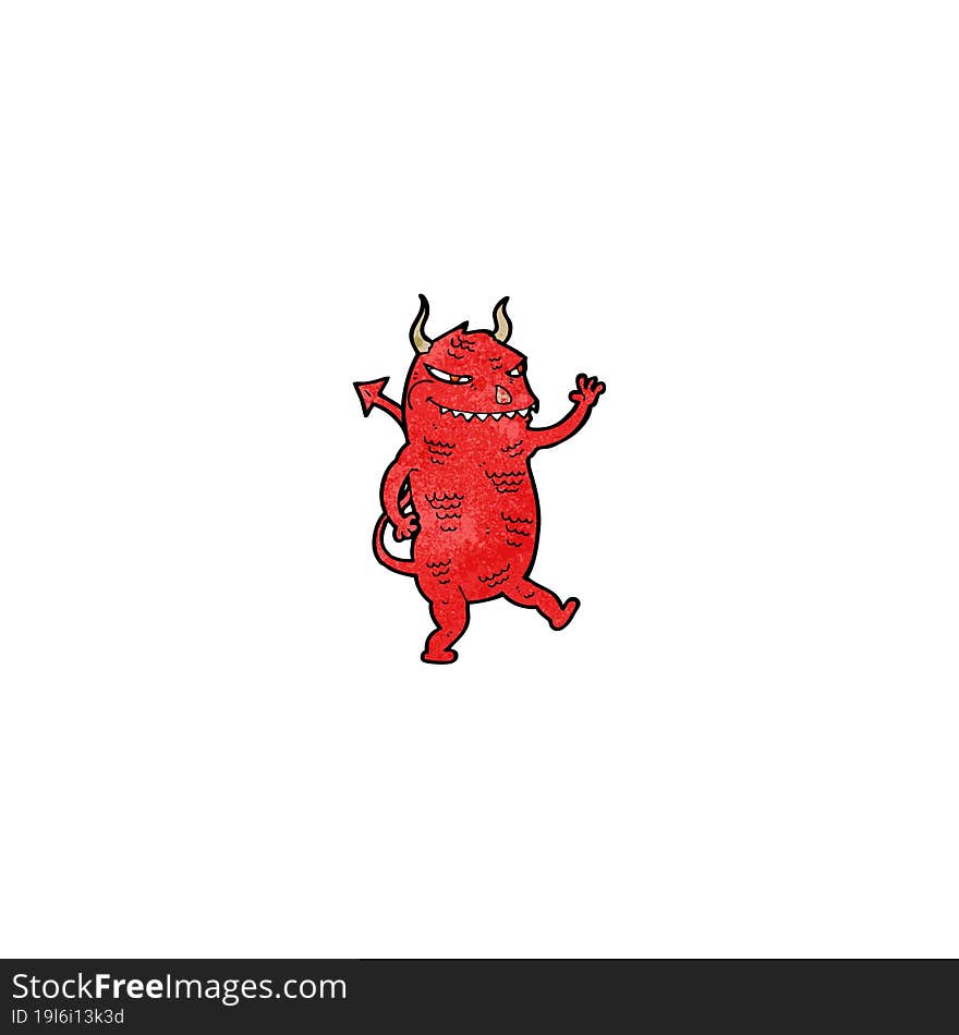 cartoon waving devil