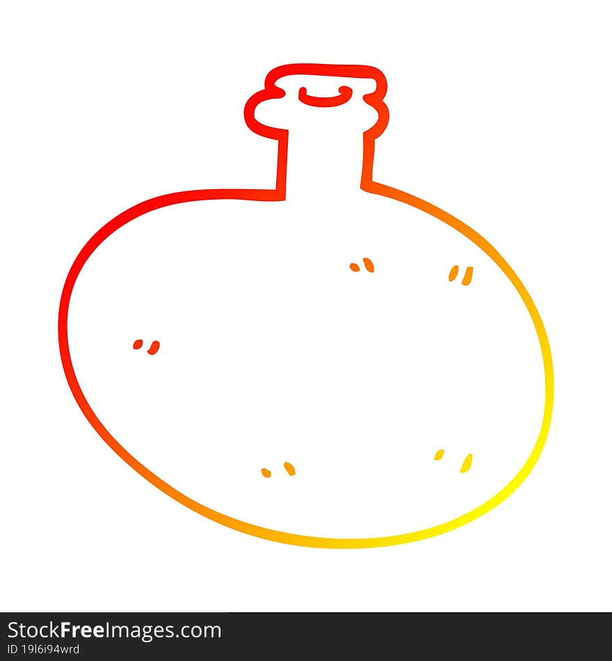 warm gradient line drawing cartoon big old jug