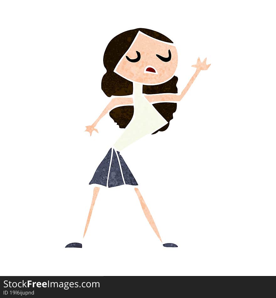 cartoon woman dancing