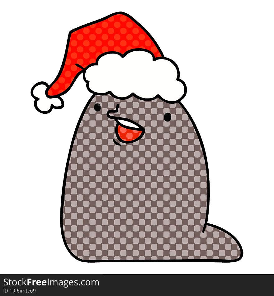 christmas cartoon of kawaii slug