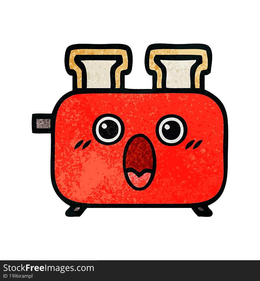 retro grunge texture cartoon of a of a toaster