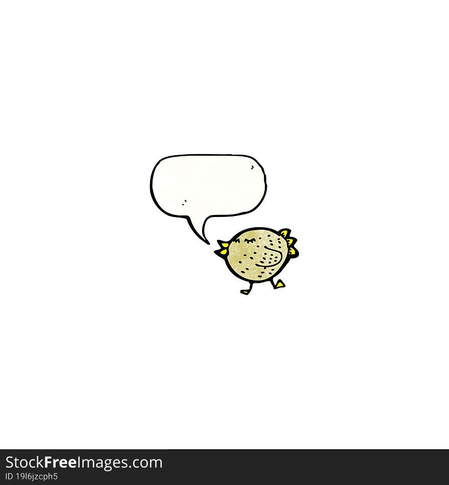 funny bird with speech bubble cartoon