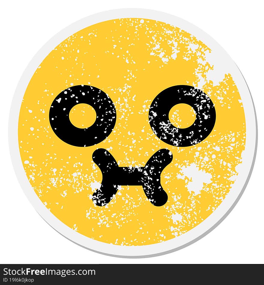 shy blank eyed circular sticker