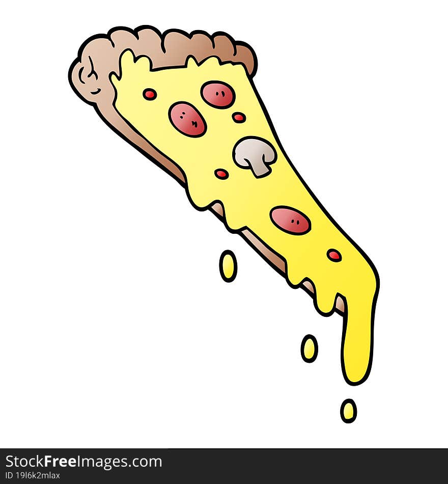 cartoon doodle slice of pizza