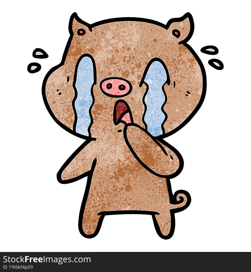 crying pig cartoon. crying pig cartoon