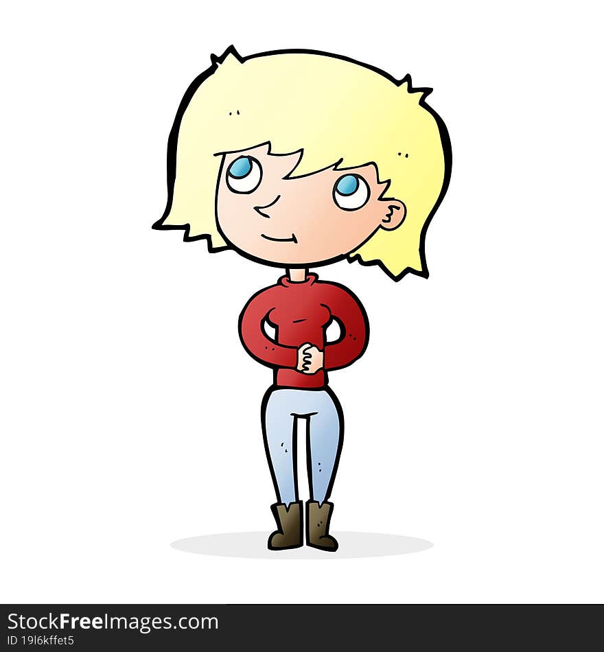 Cartoon Friendly Woman