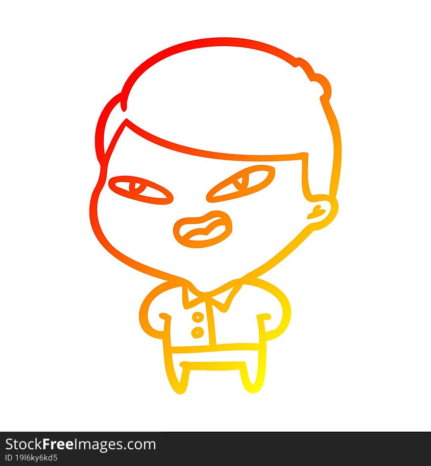 warm gradient line drawing happy businessman