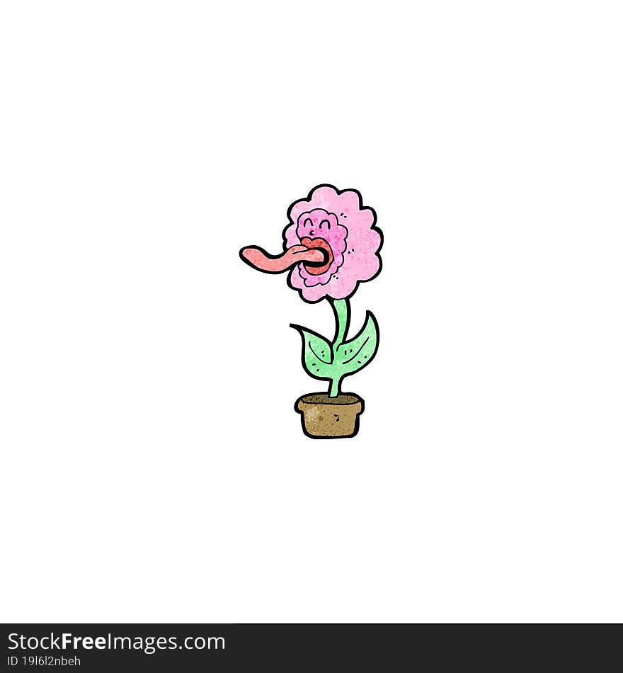 Funny Flower Cartoon Character