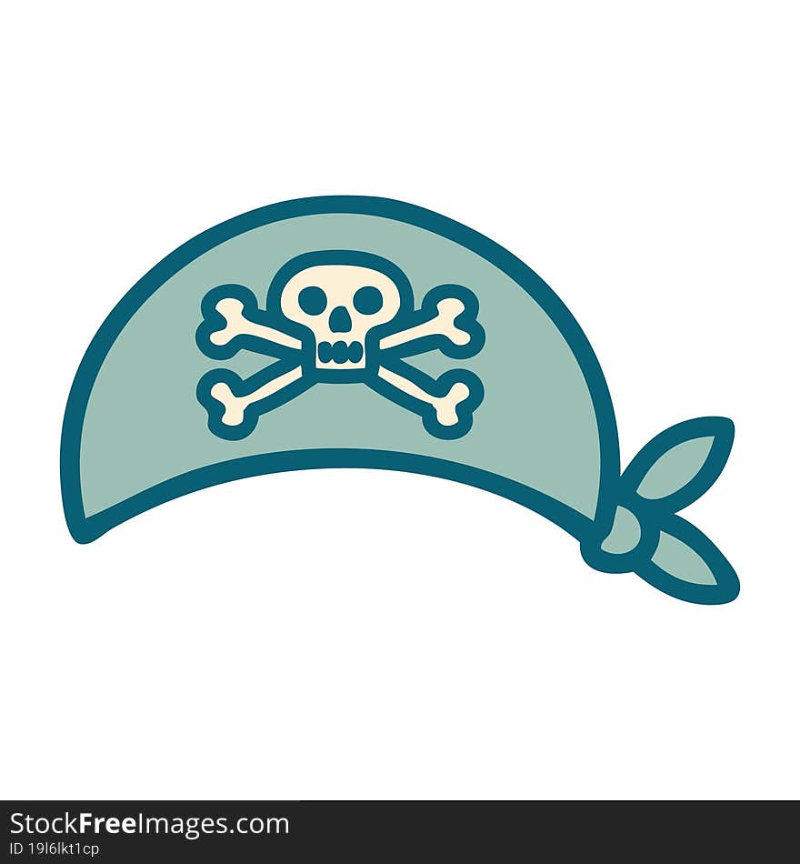 Tattoo Style Icon Of A Pirate Head Scarf