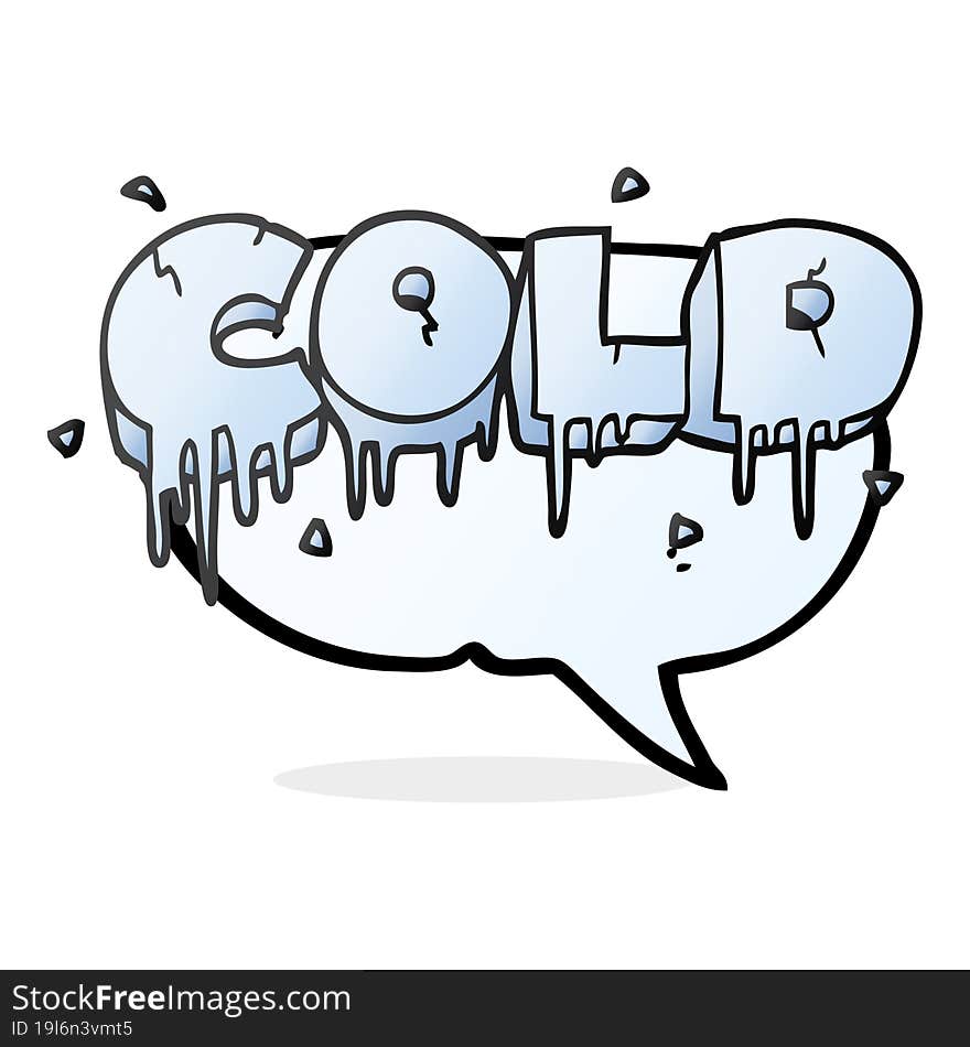 speech bubble cartoon cold text symbol