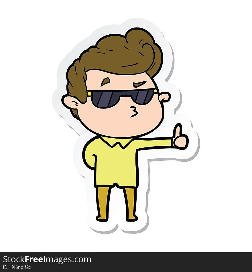 sticker of a cartoon cool guy