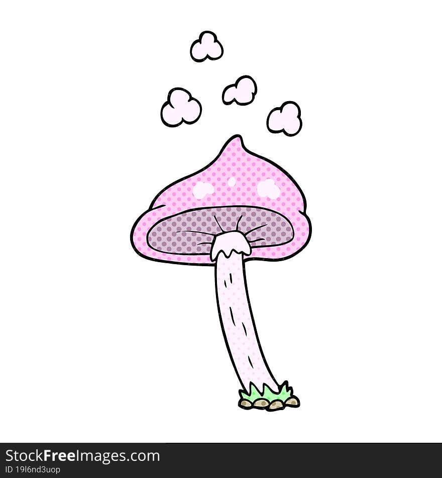 freehand drawn cartoon mushroom