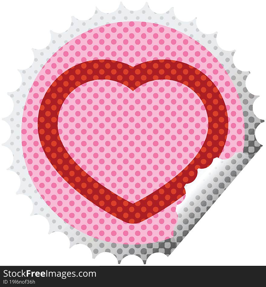 heart symbol round sticker stamp