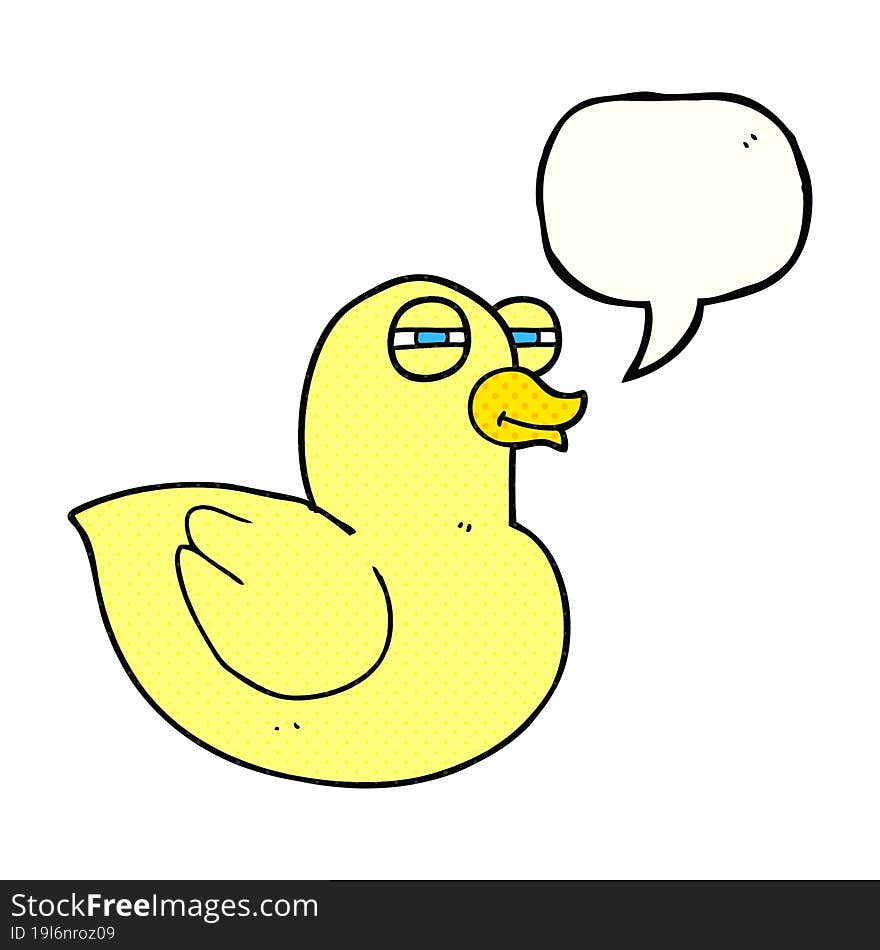 freehand drawn comic book speech bubble cartoon funny rubber duck