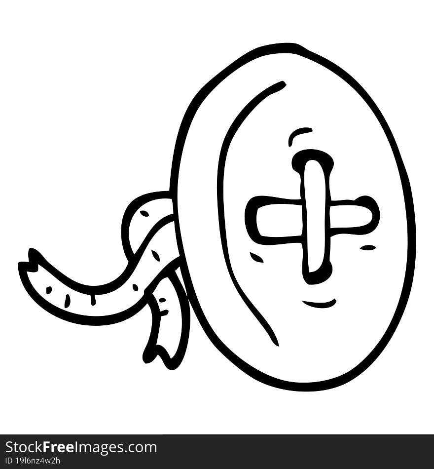 Line Drawing Cartoon Old Button