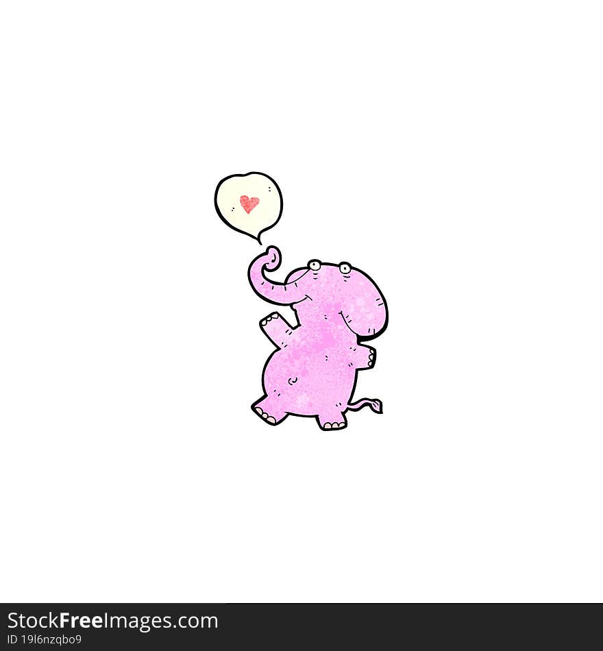 cartoon elephant with love heart