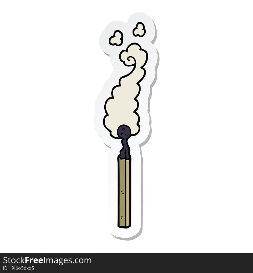 sticker of a cartoon burnt match