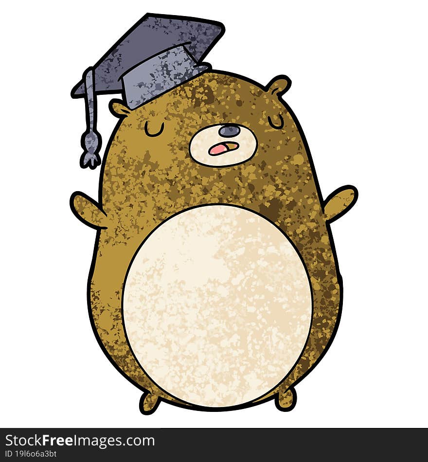 cartoon graduate bear. cartoon graduate bear