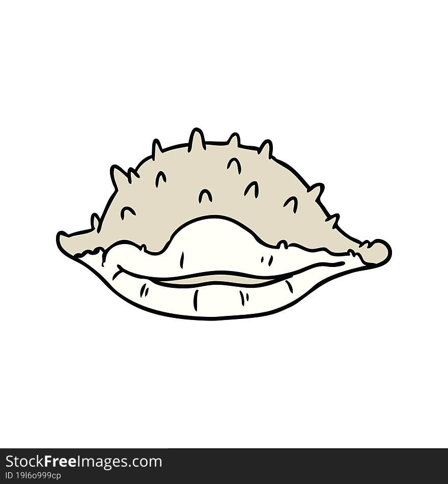 cartoon doodle of a sea shell