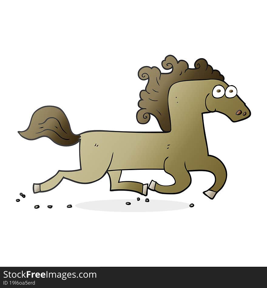 cartoon running horse