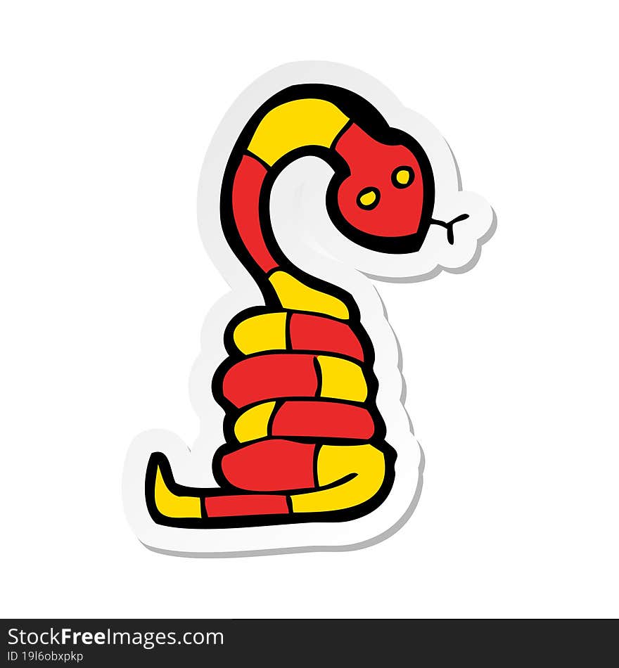 sticker of a cartoon snake