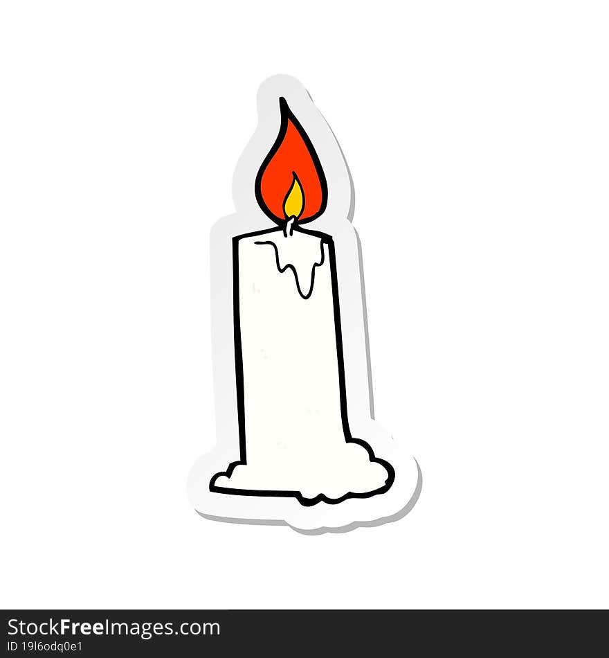 Sticker Of A Cartoon Candle