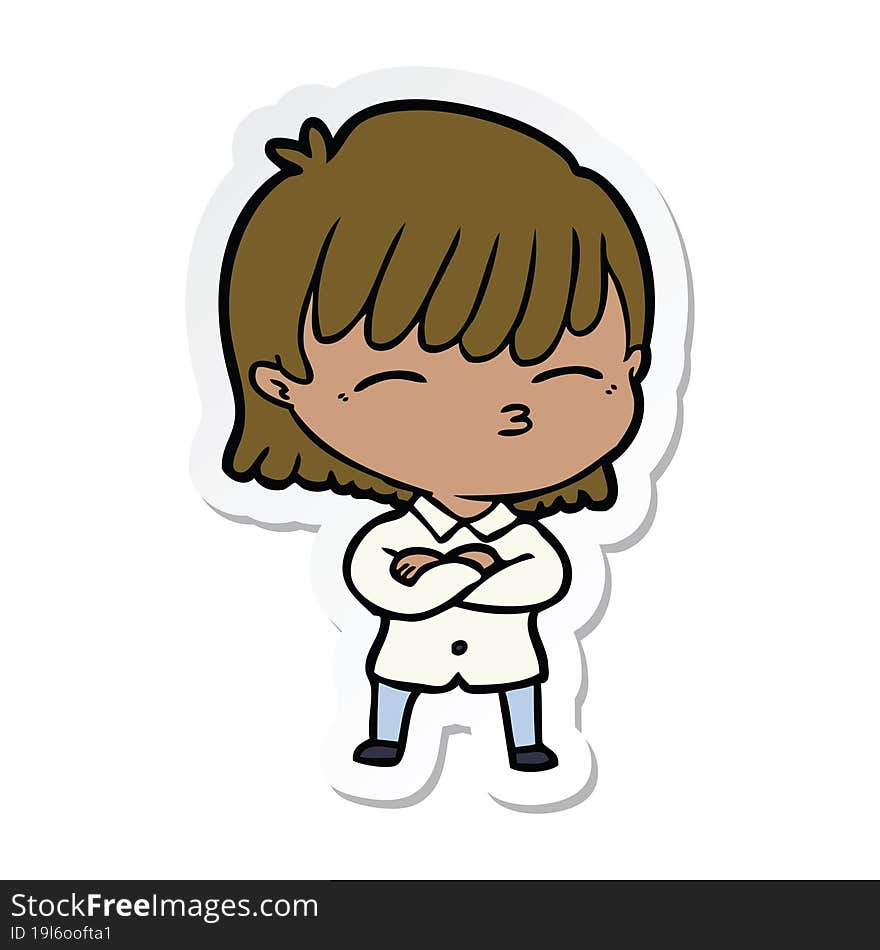 sticker of a cartoon woman