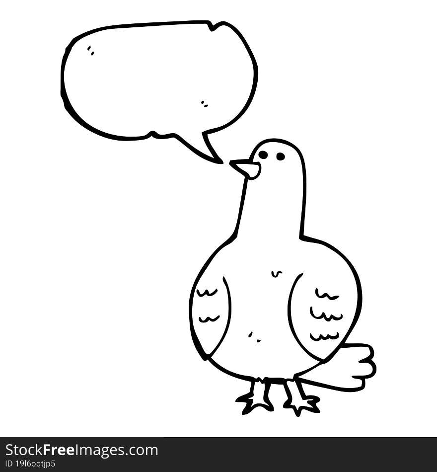 Speech Bubble Cartoon Bird