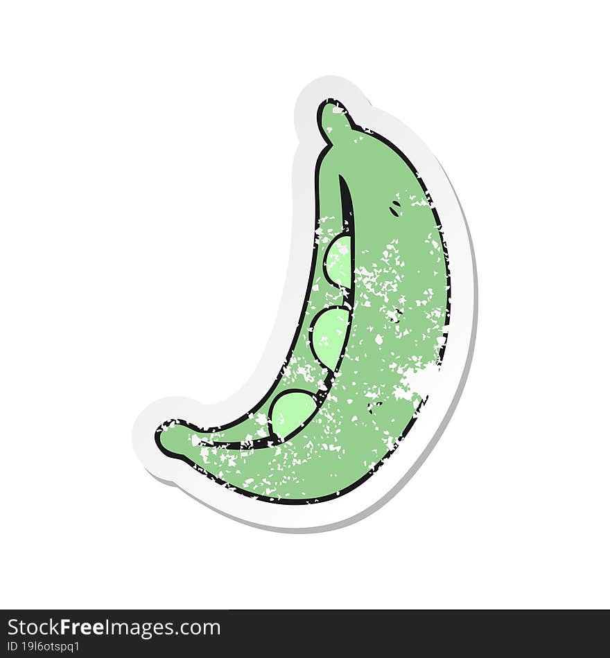 Retro Distressed Sticker Of A Cartoon Peas